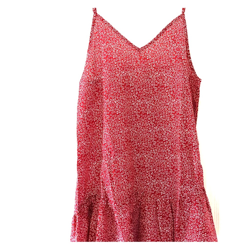 Women’s Boho Red Sundress with Spaghetti Straps